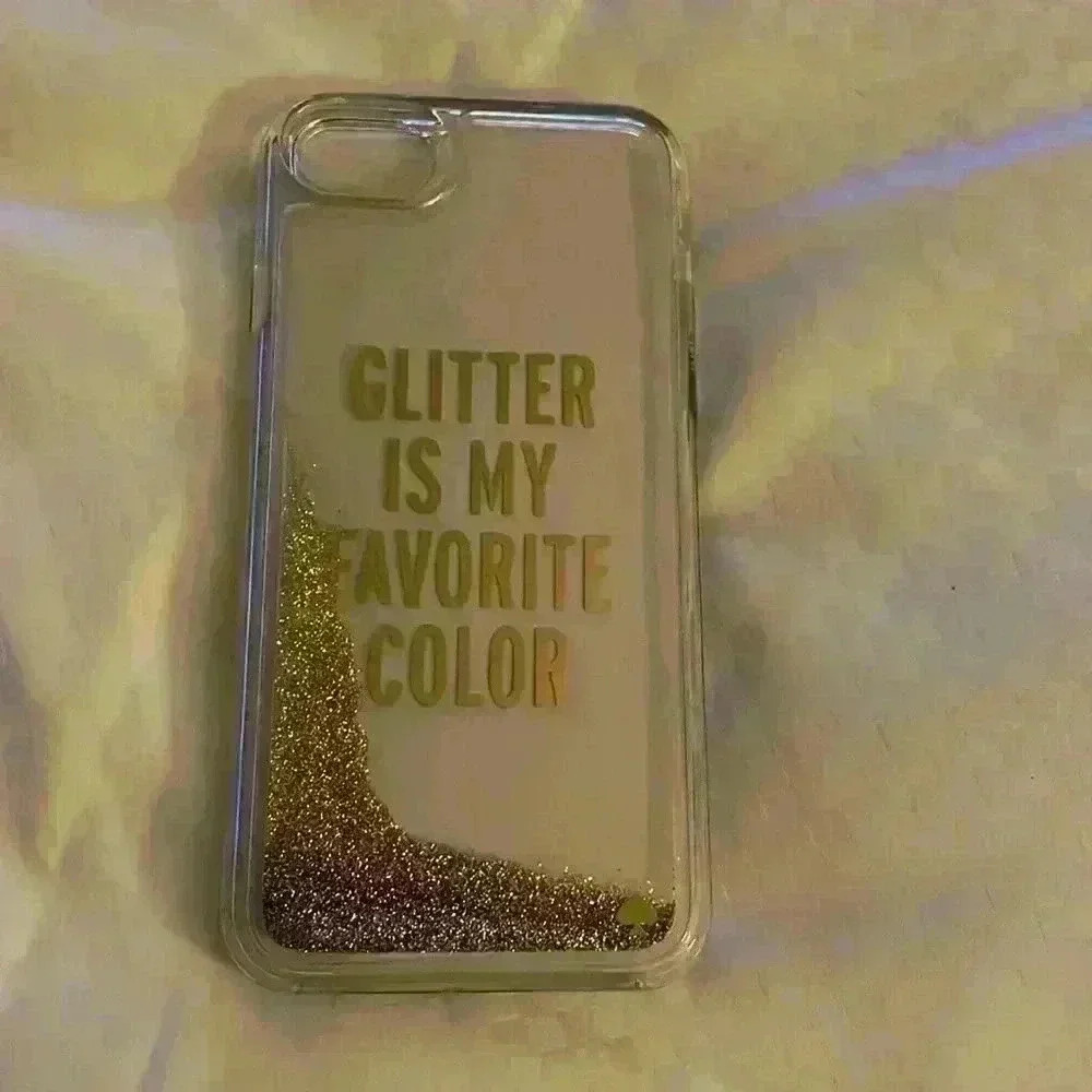 Kate Spade iPhone 7 case clear with gold glitter